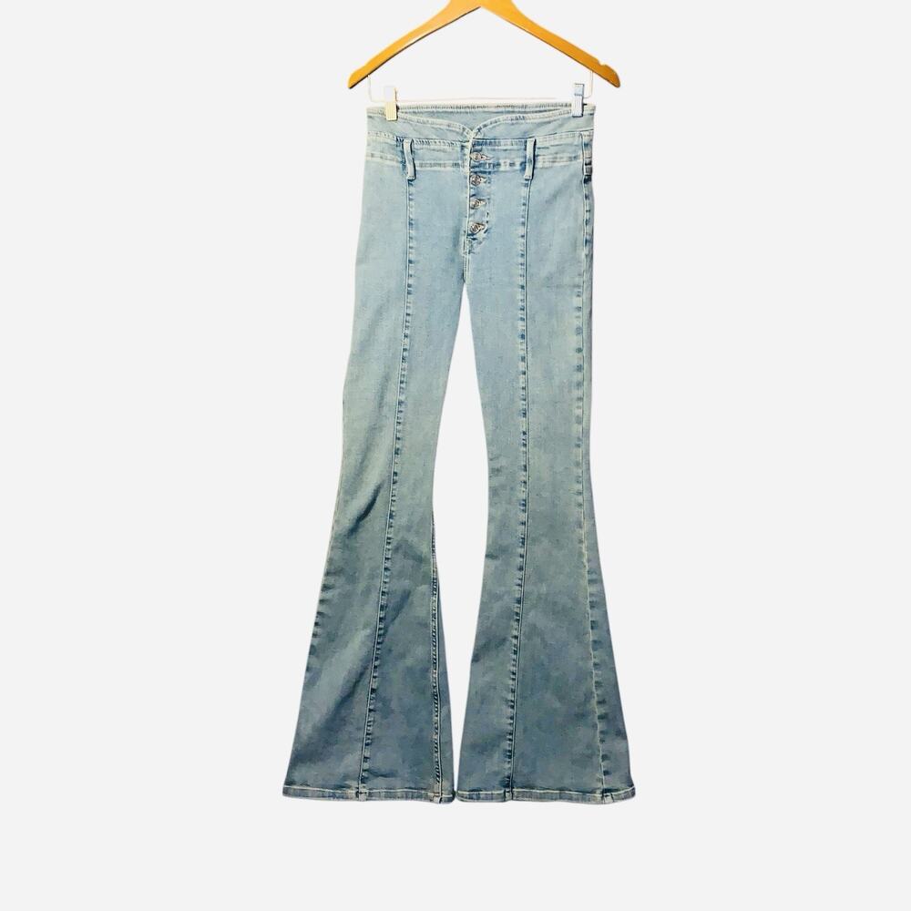 Free People We The Free Twenty Seven super flare Bell bottom high rise jeans 27